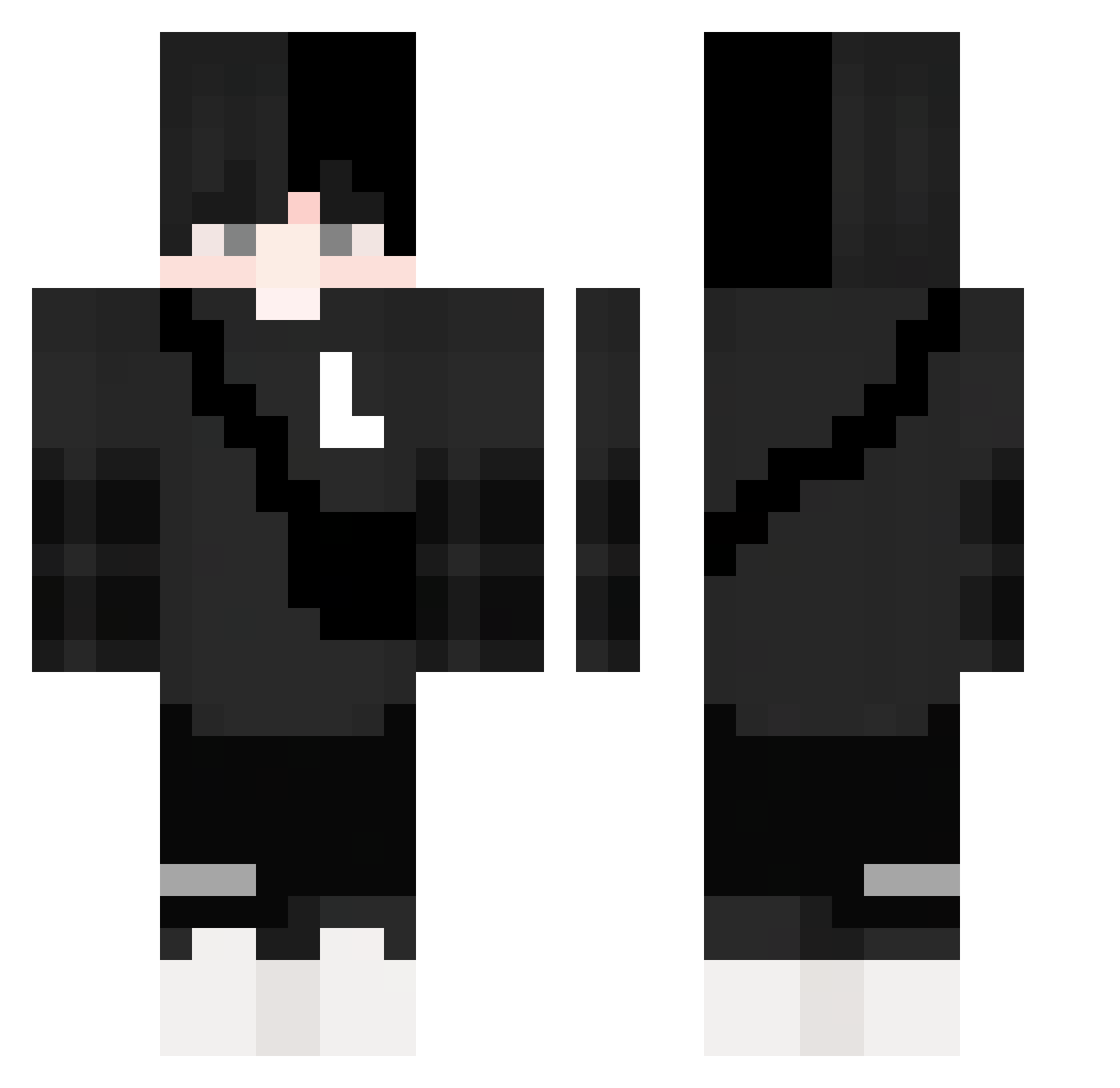 winklezx Minecraft skin, front and back view