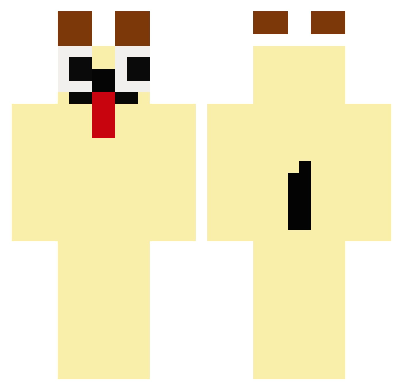 I_Sore Minecraft skin, front and back view