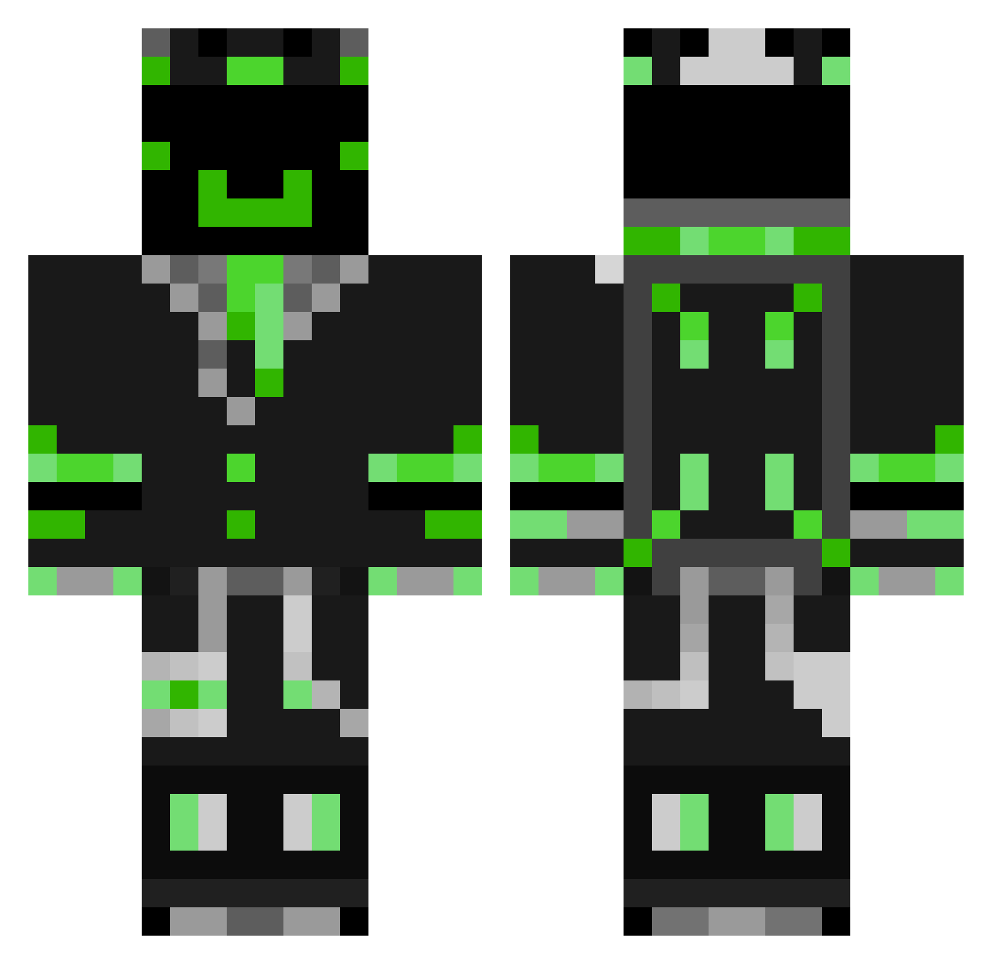 Izzurban Minecraft skin, front and back view
