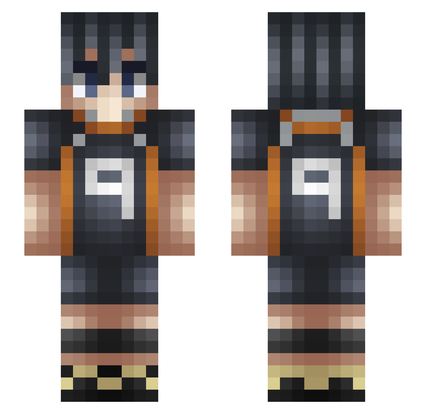 Offensant Minecraft skin, front and back view