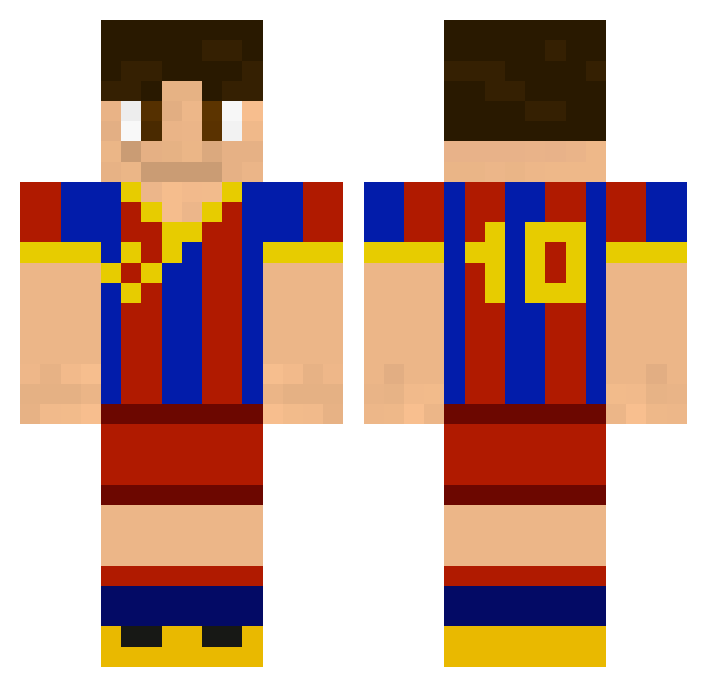 Swindled Minecraft skin, front and back view