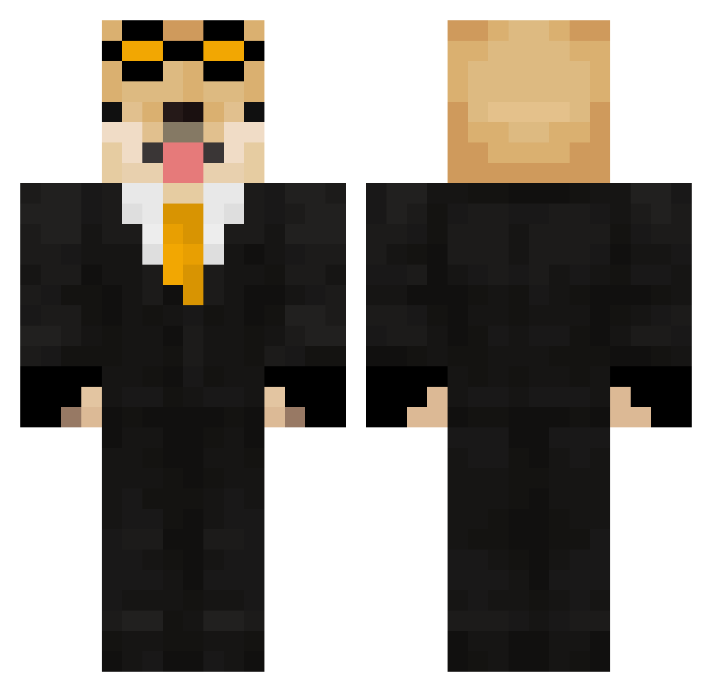 RenaisanceMan Minecraft skin, front and back view