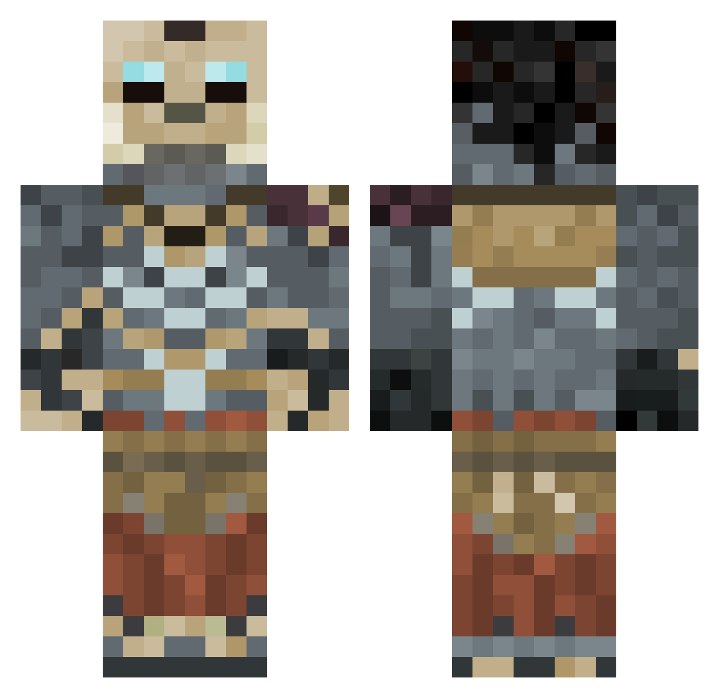 OllerTroll Minecraft skin, front and back view