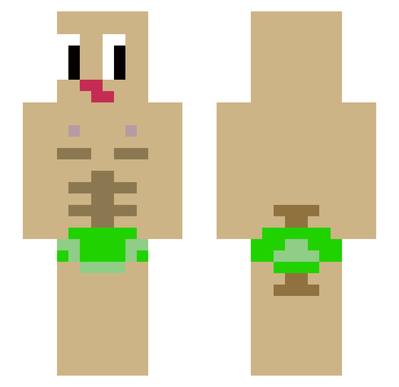 12_ixq Minecraft skin, front and back view