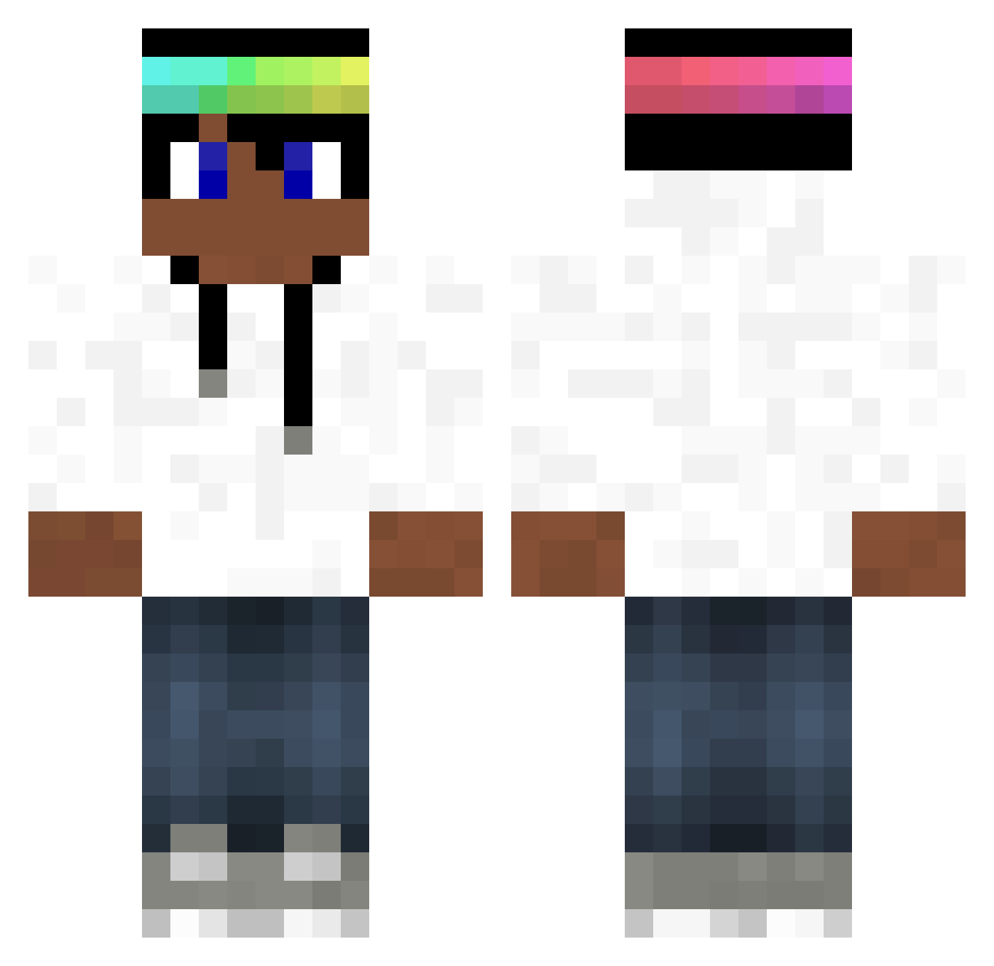 Stacker Minecraft skin, front and back view