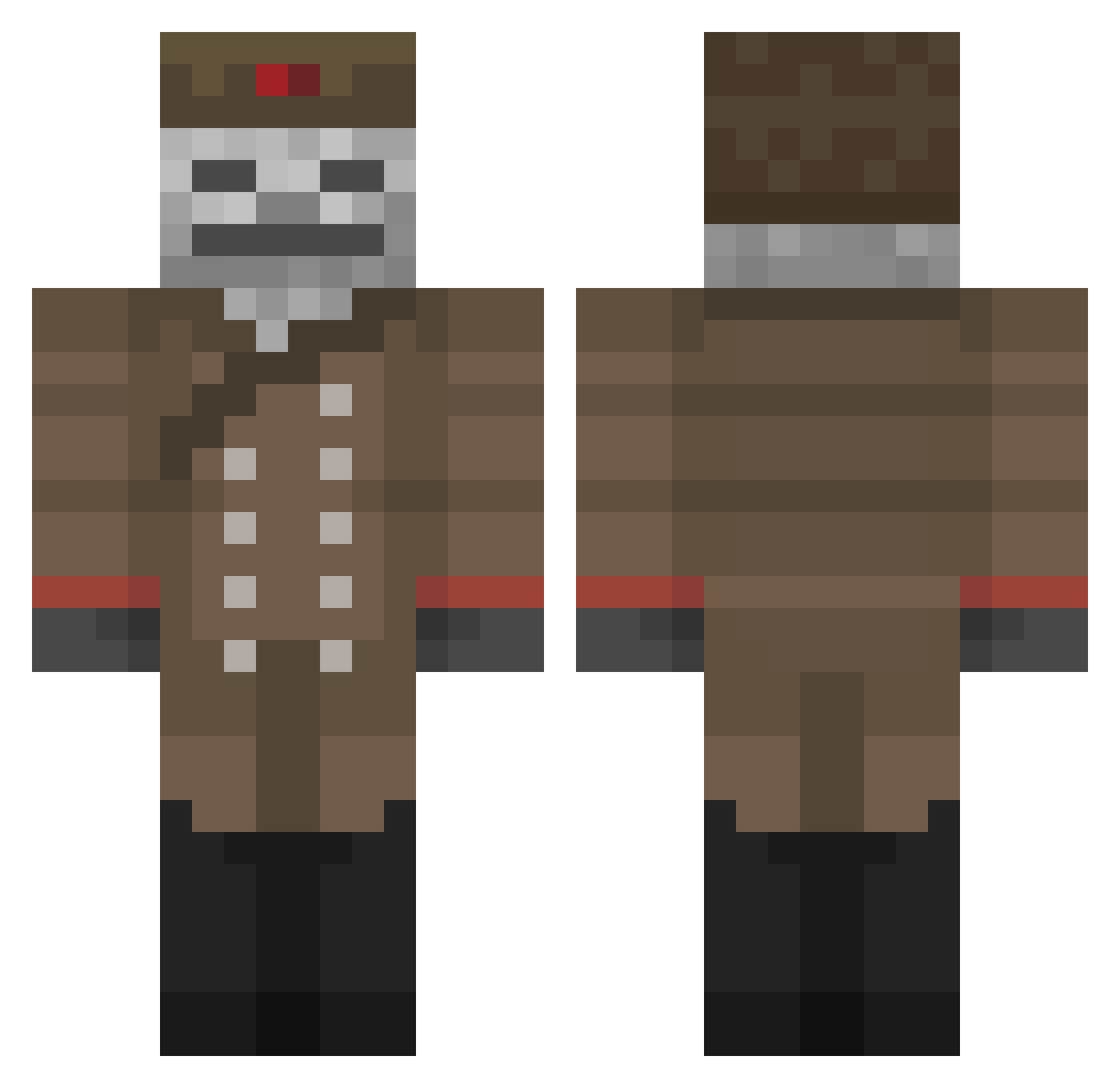 Sefensi Minecraft skin, front and back view