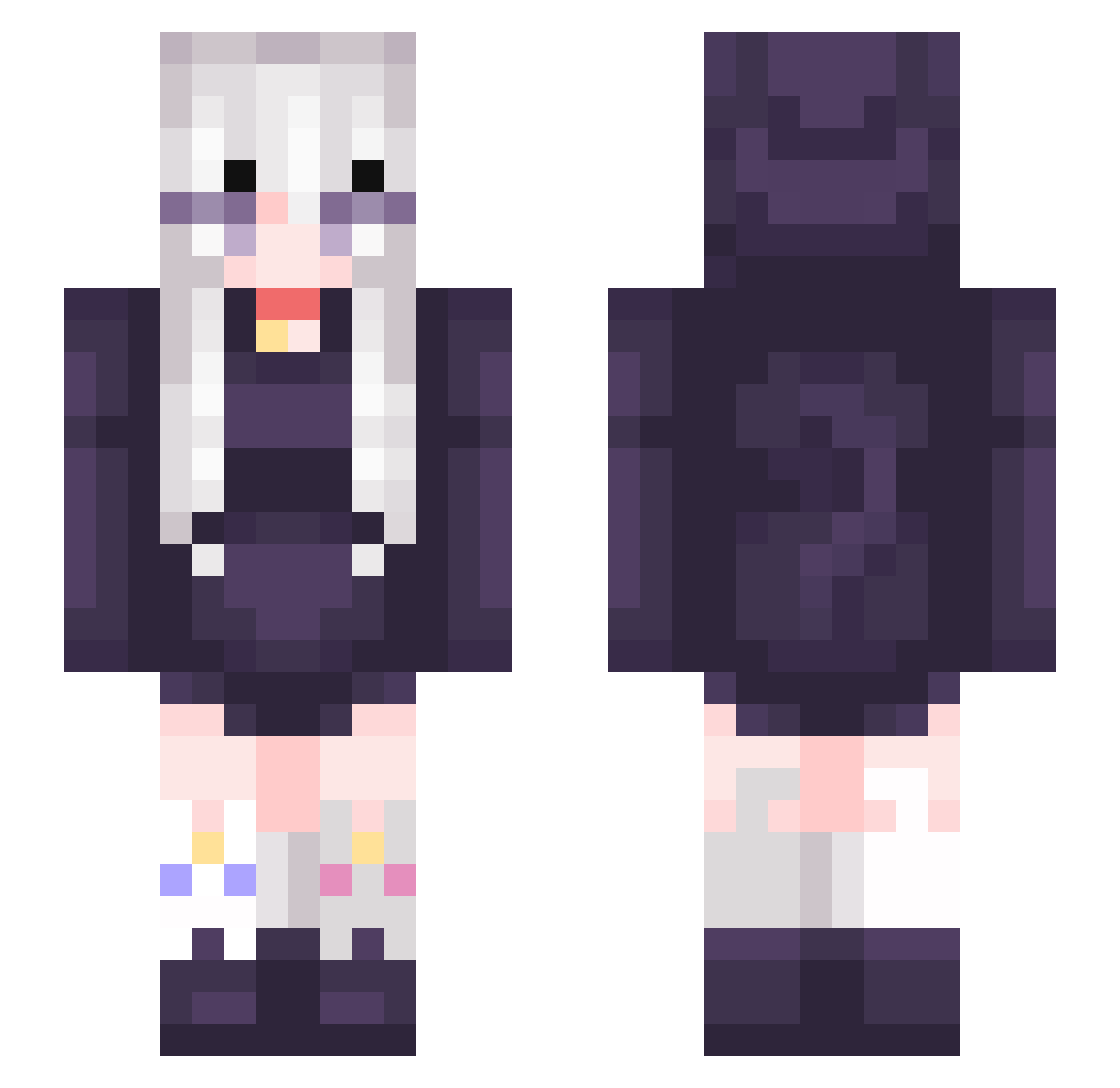 SommerWulf Minecraft skin, front and back view