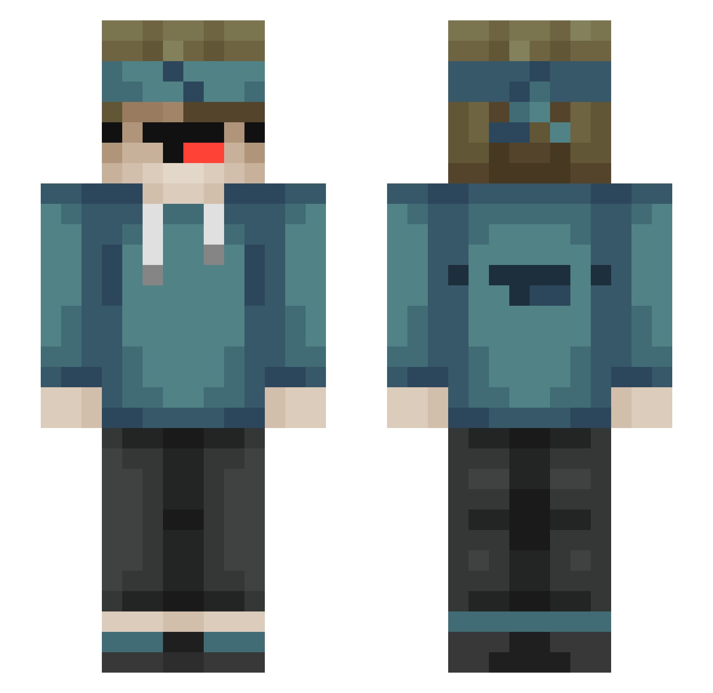 riqueeee Minecraft skin, front and back view
