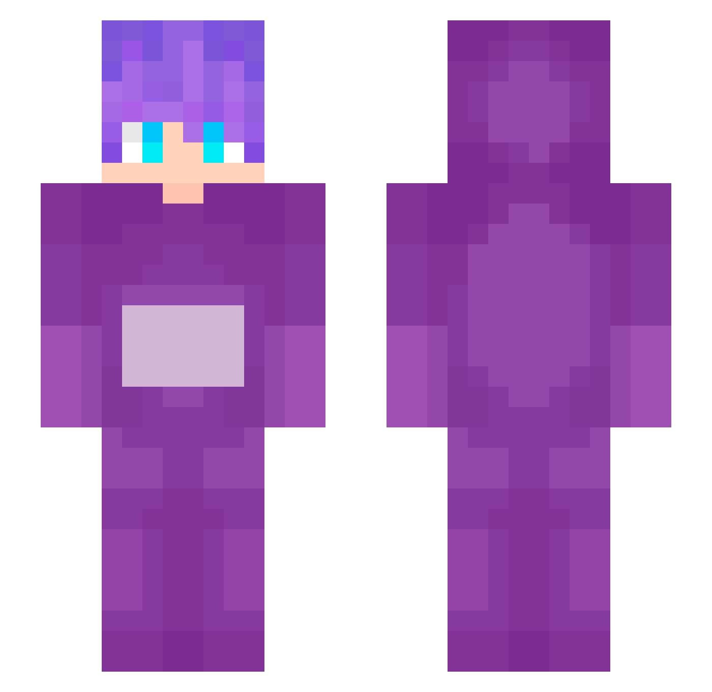 LightAmaFranjuda Minecraft skin, front and back view
