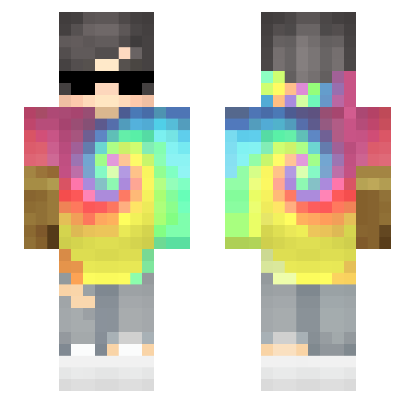 PlatyPlayz Minecraft skin, front and back view