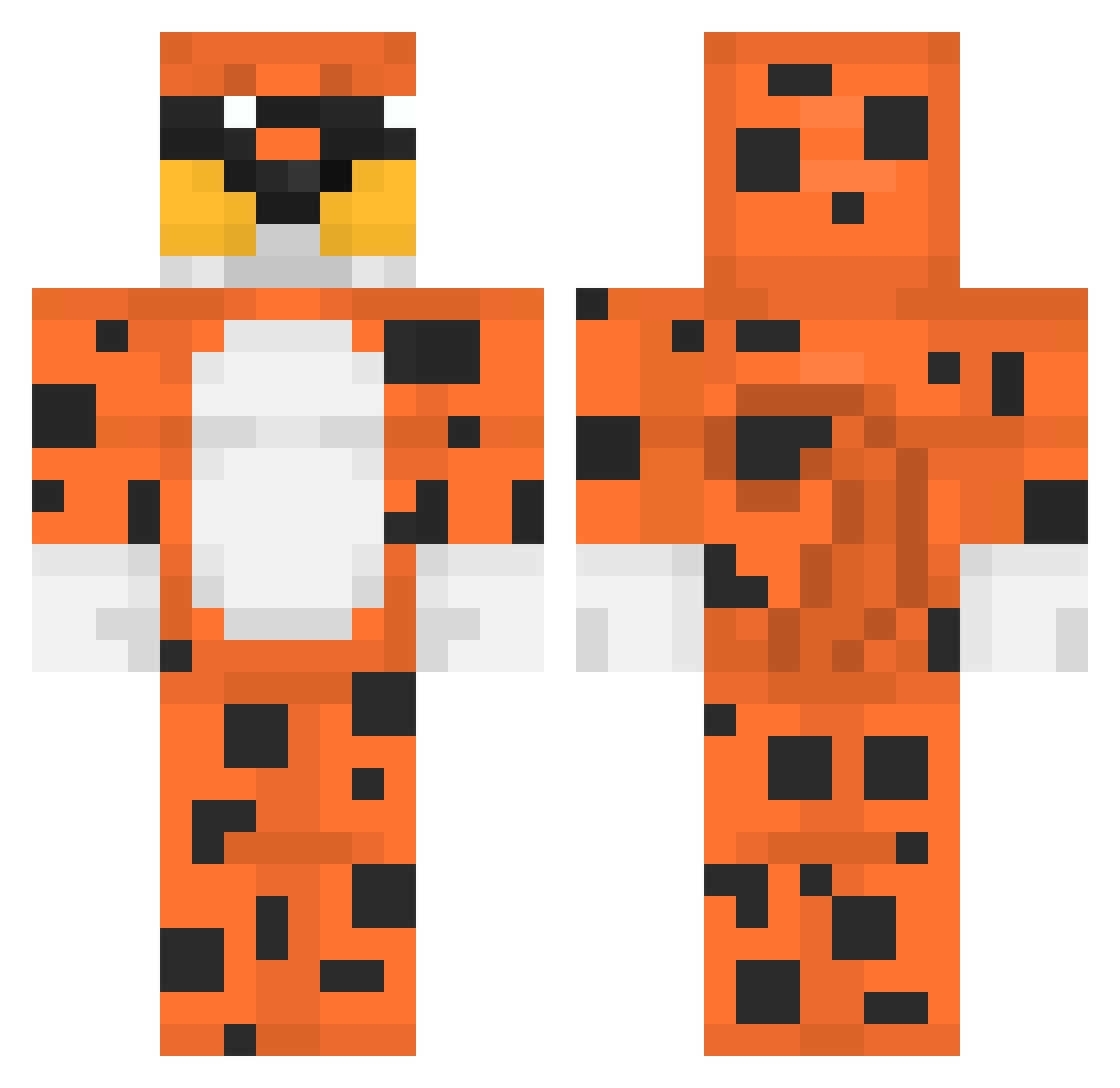 Aydey Minecraft skin, front and back view
