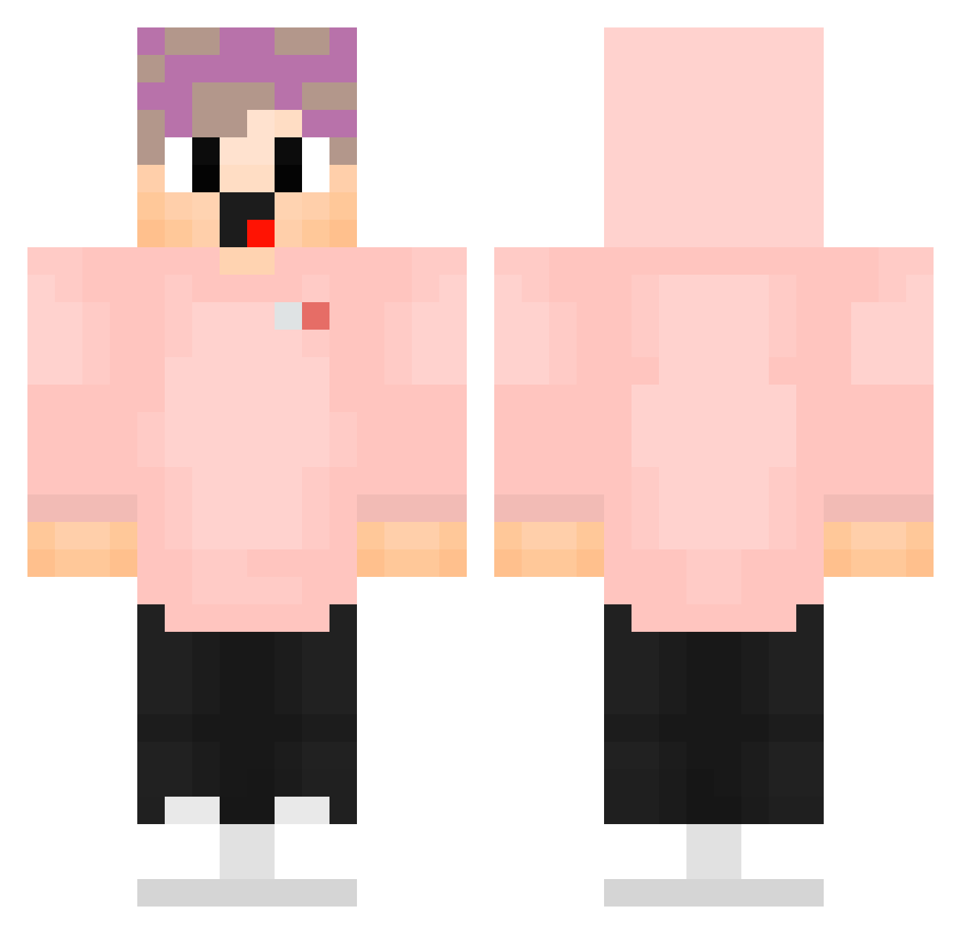 lotusek Minecraft skin, front and back view