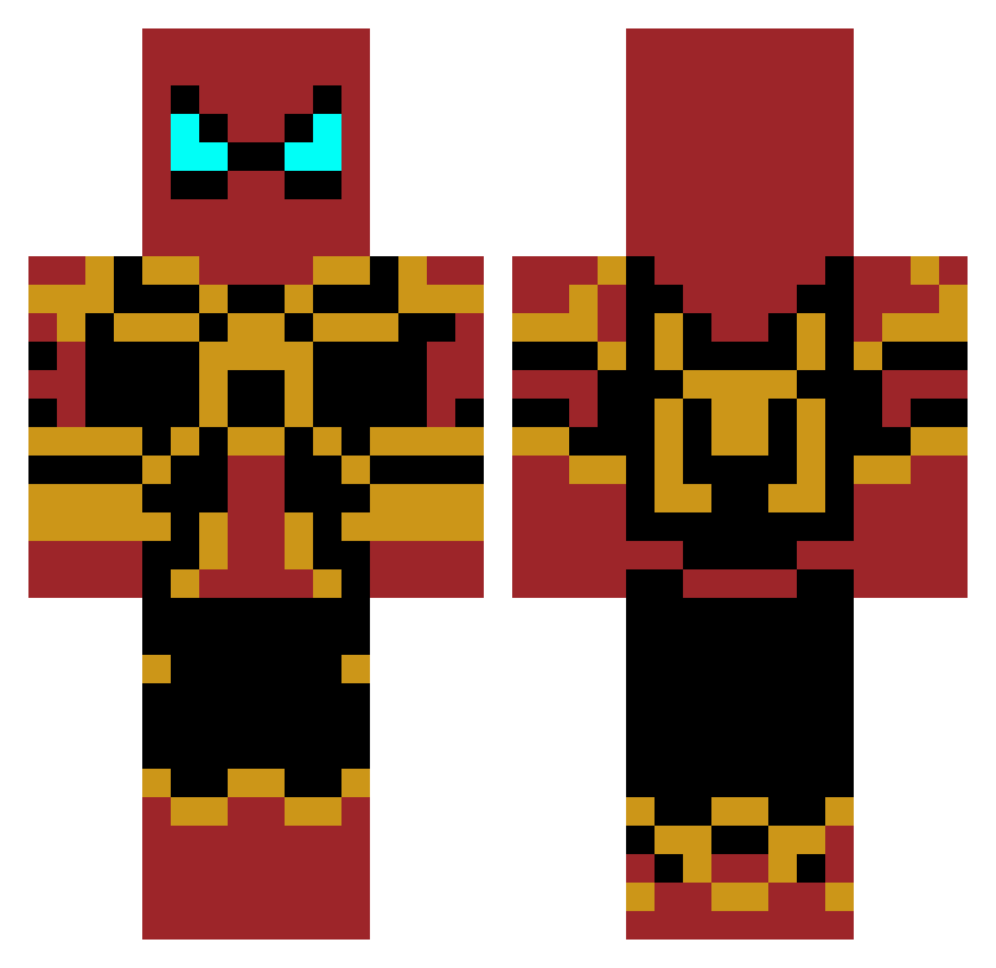 maiLYolo Minecraft skin, front and back view