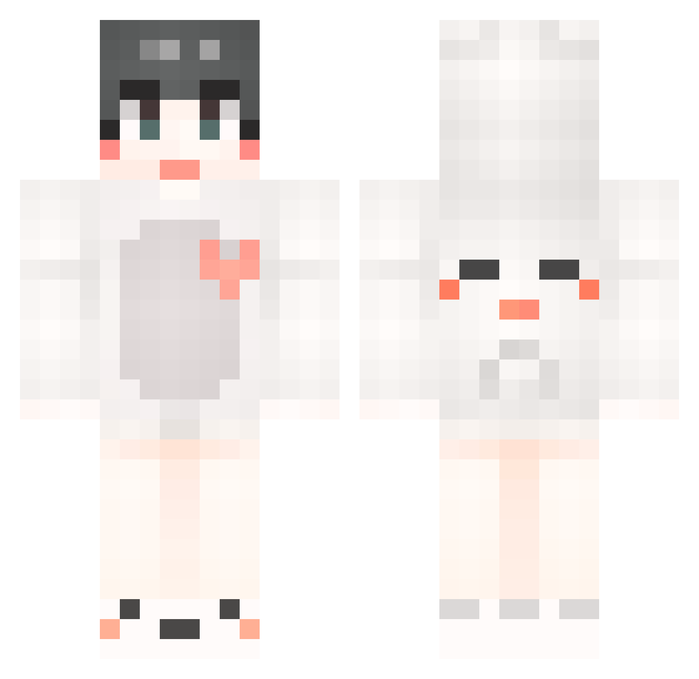 FIT_White Minecraft skin, front and back view