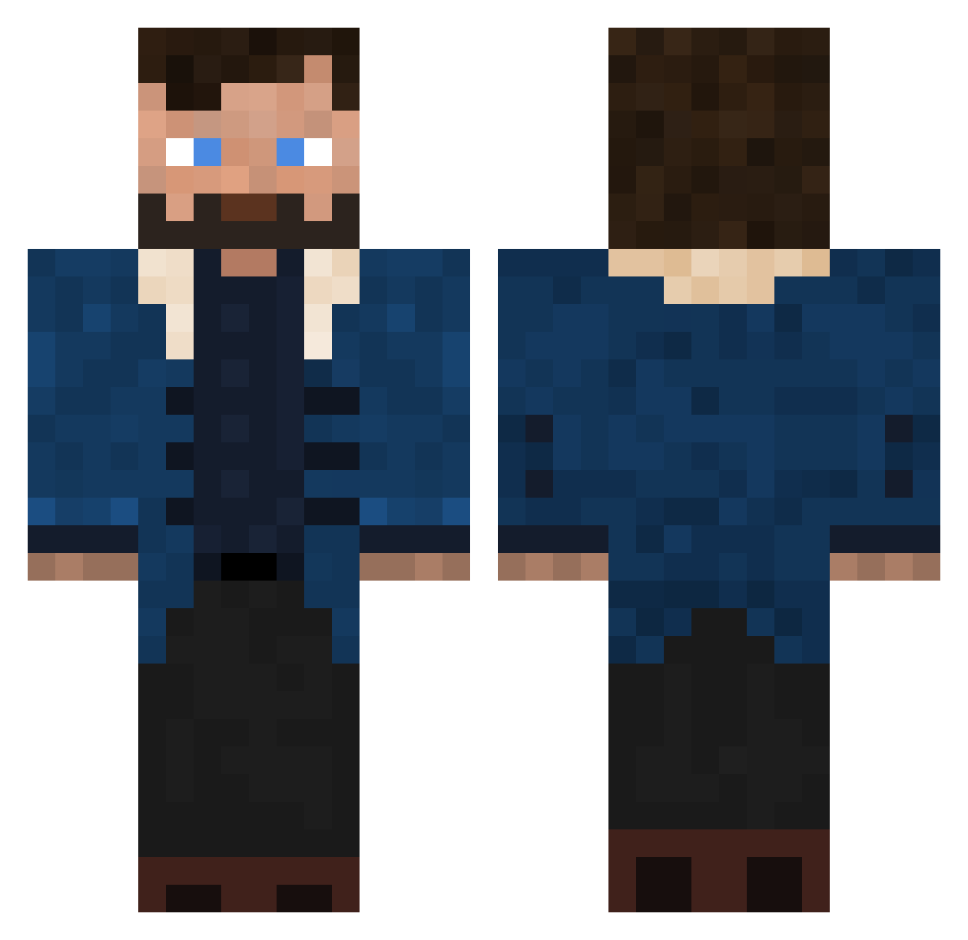 Rots Minecraft skin, front and back view