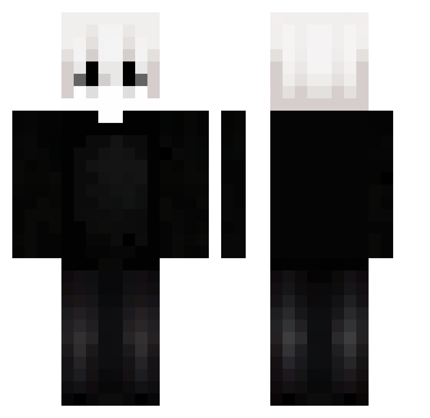 KutuTv Minecraft skin, front and back view