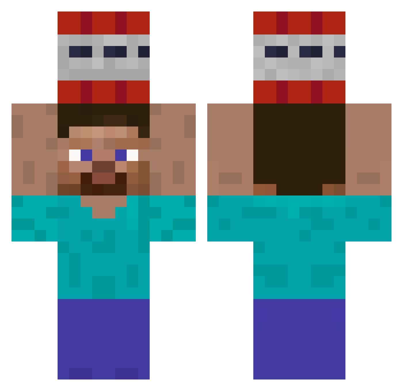 birdwasfound Minecraft skin, front and back view