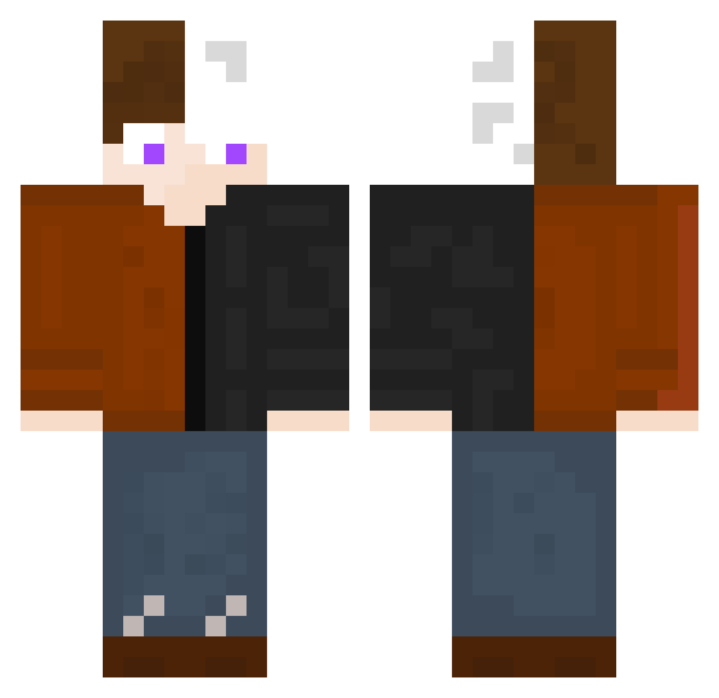 Doalneve Minecraft skin, front and back view
