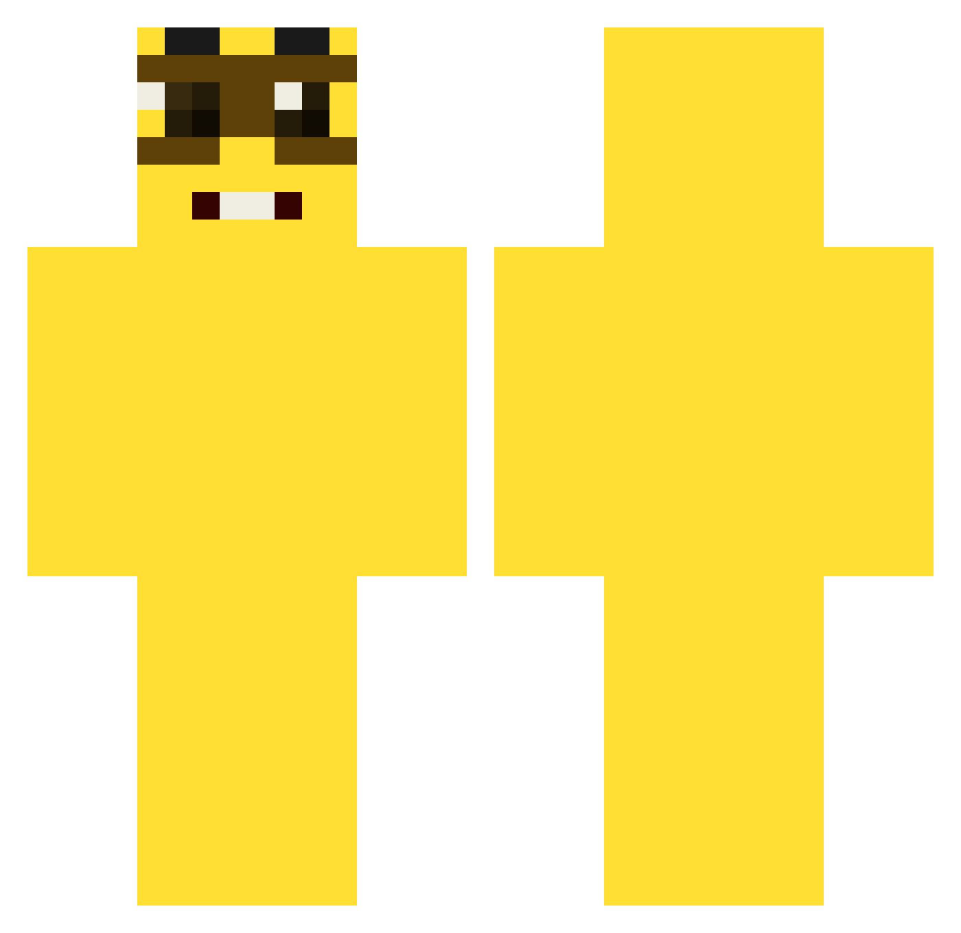 Yolkgurt Minecraft skin, front and back view