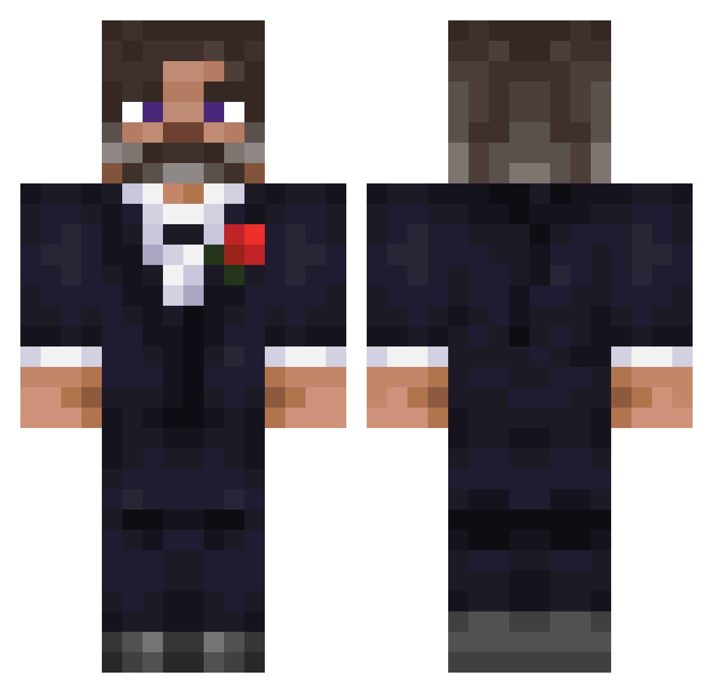 donm1n3 Minecraft skin, front and back view