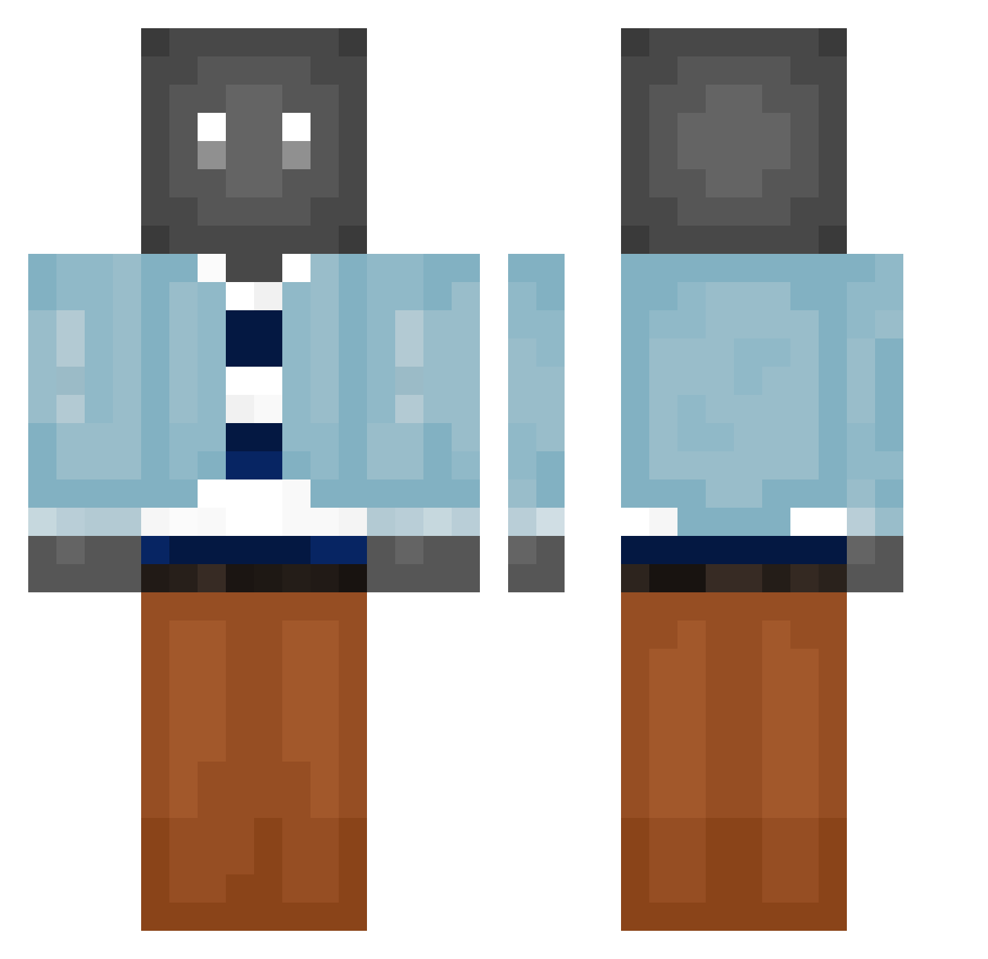 LokJab Minecraft skin, front and back view