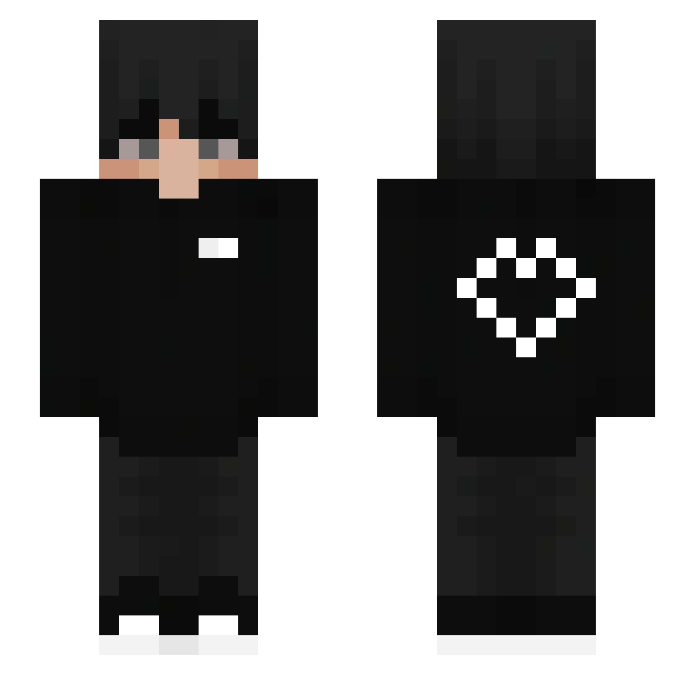 Tropicomfy Minecraft skin, front and back view