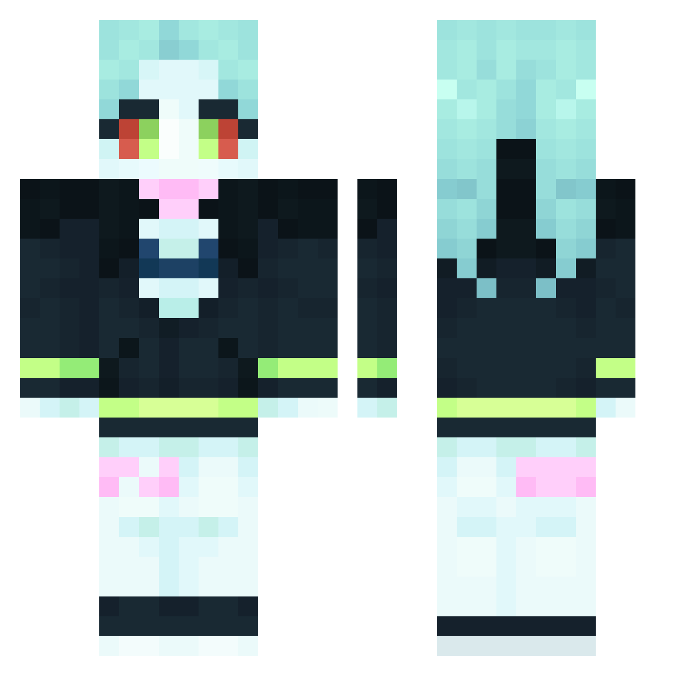 pikabro327 Minecraft skin, front and back view