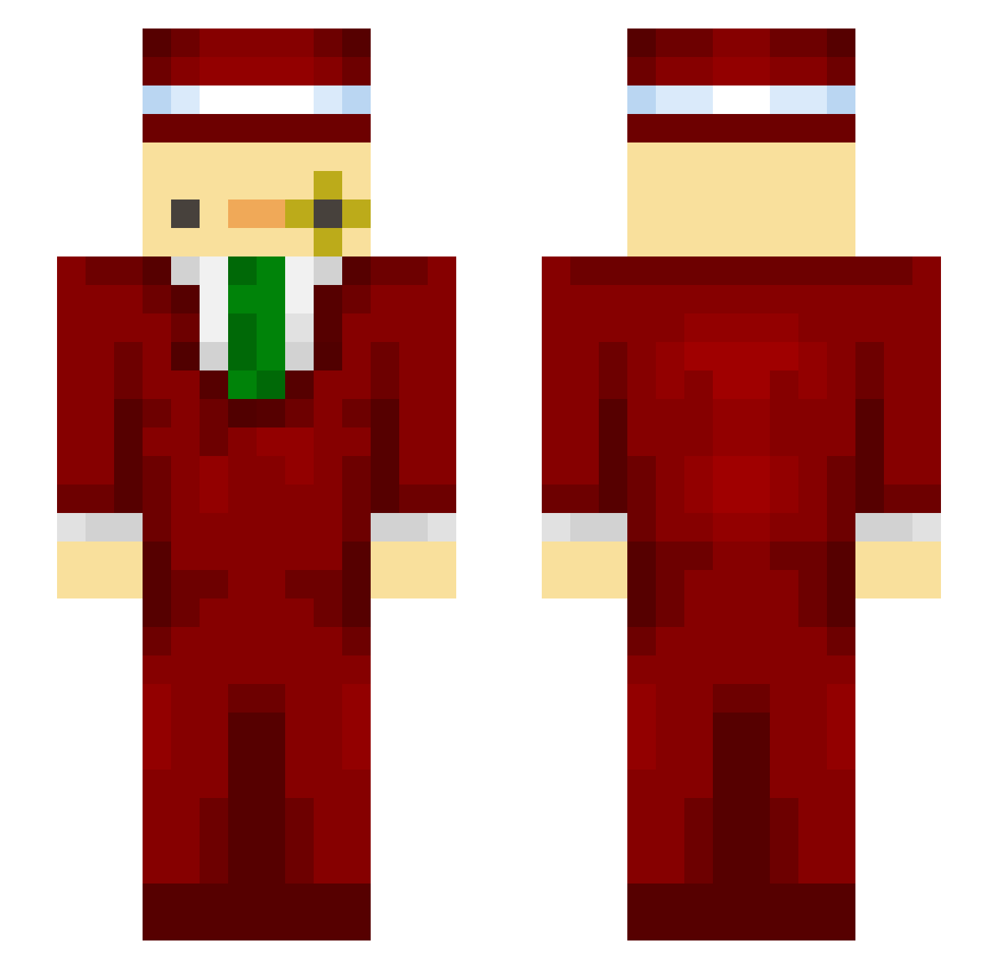 xLucaaX Minecraft skin, front and back view