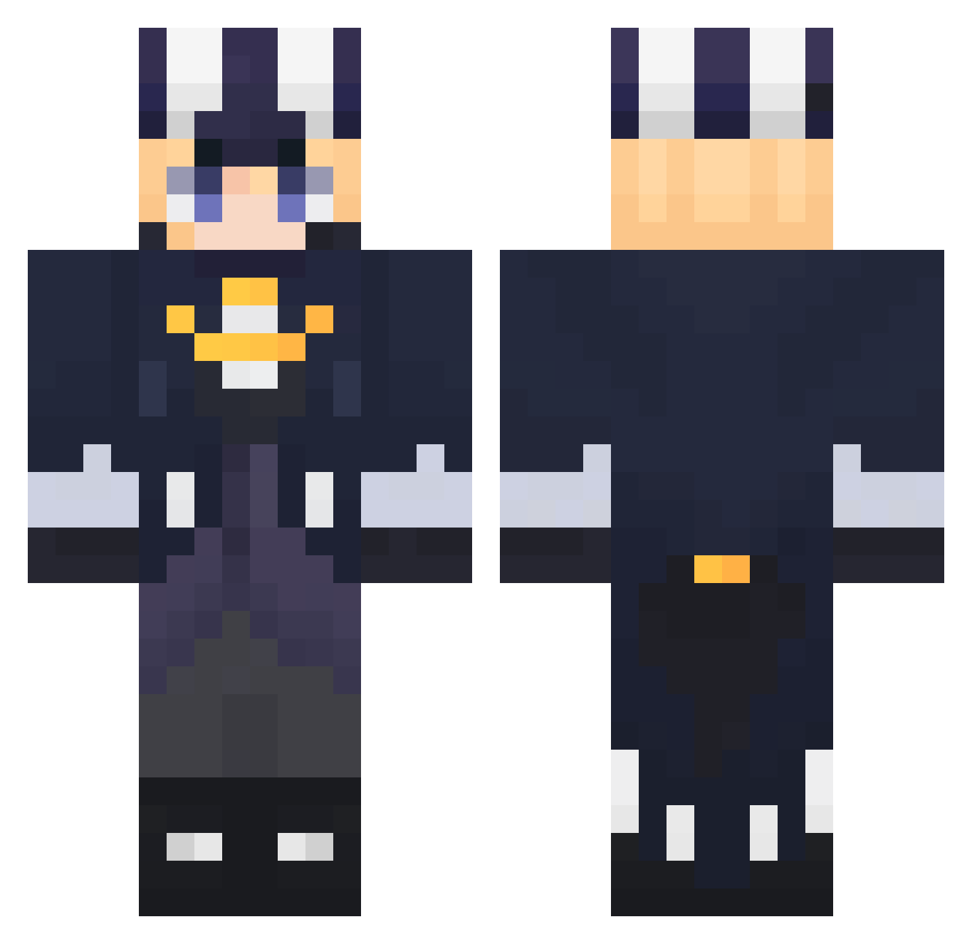 Squidy_cakez Minecraft skin, front and back view