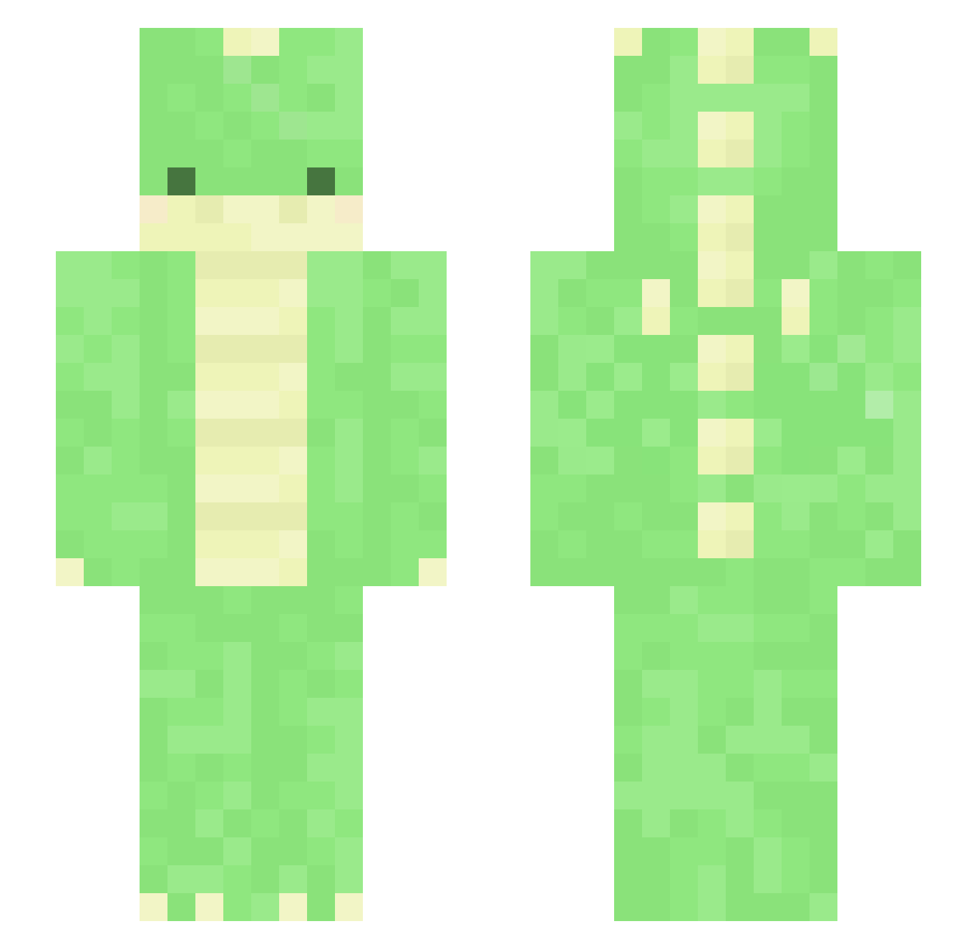 WoobDaDoob Minecraft skin, front and back view