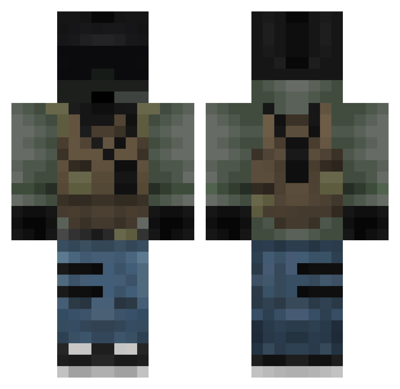 GNitros157 Minecraft skin, front and back view