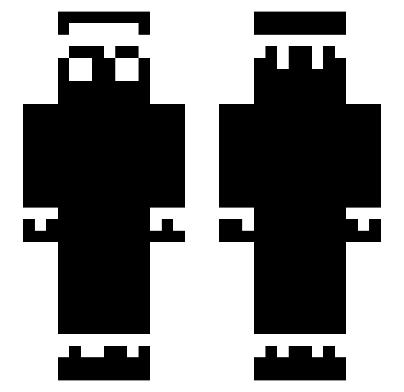 Sleepinghead Minecraft skin, front and back view