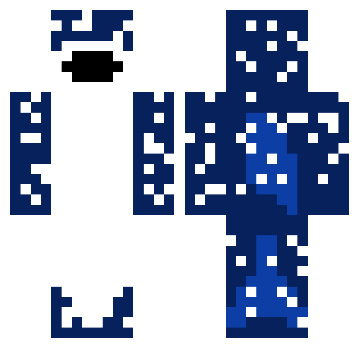 Whalesharkee Minecraft skin, front and back view