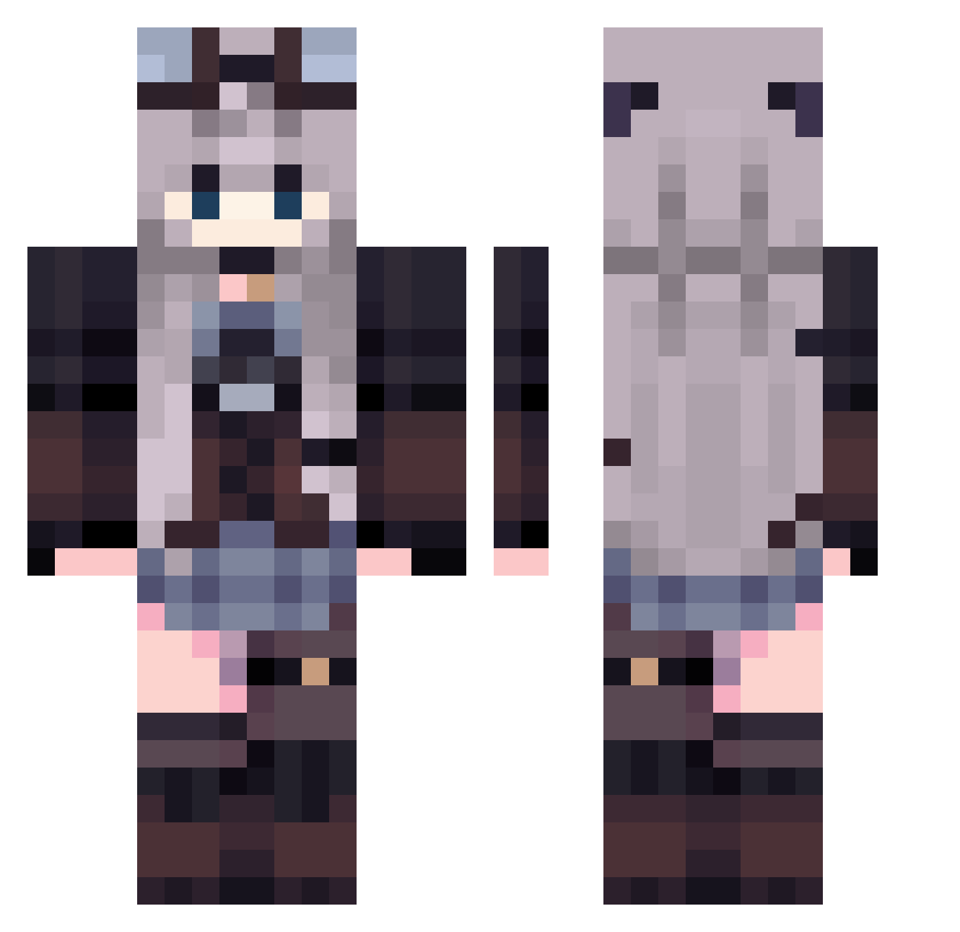 Skinkesuaq Minecraft skin, front and back view