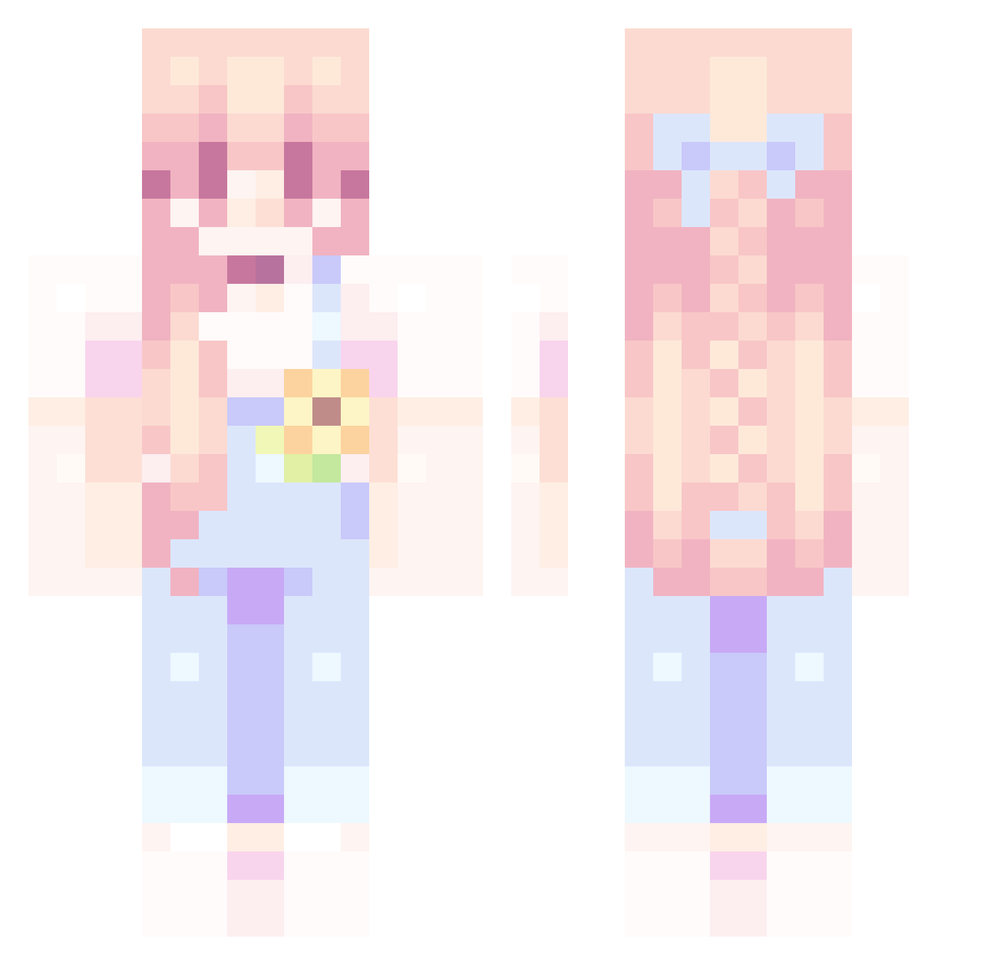 Lunagamer21 Minecraft skin, front and back view