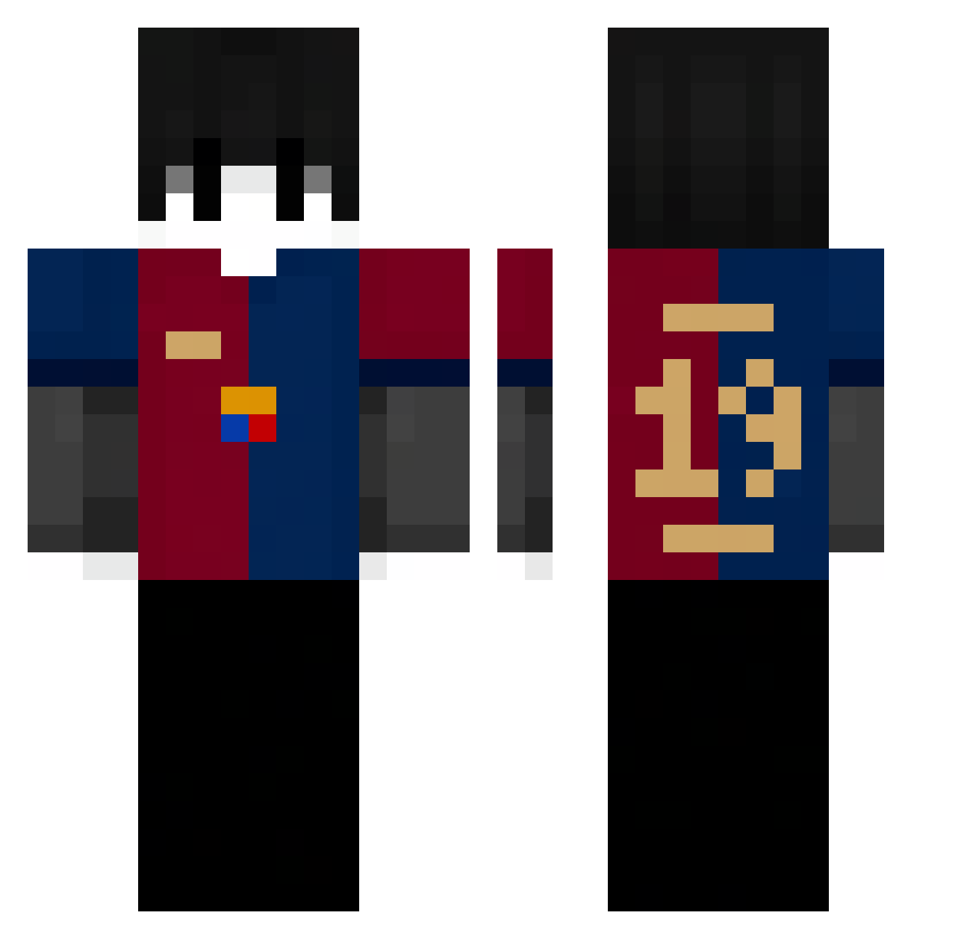 Bostiin Minecraft skin, front and back view