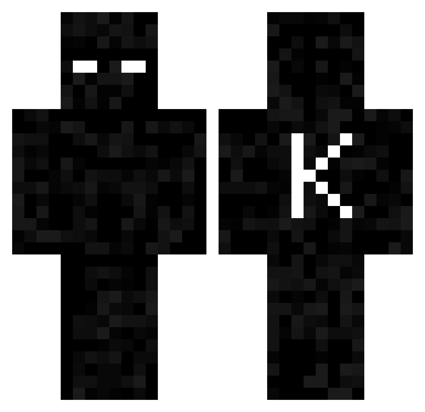 vKxsorz Minecraft skin, front and back view
