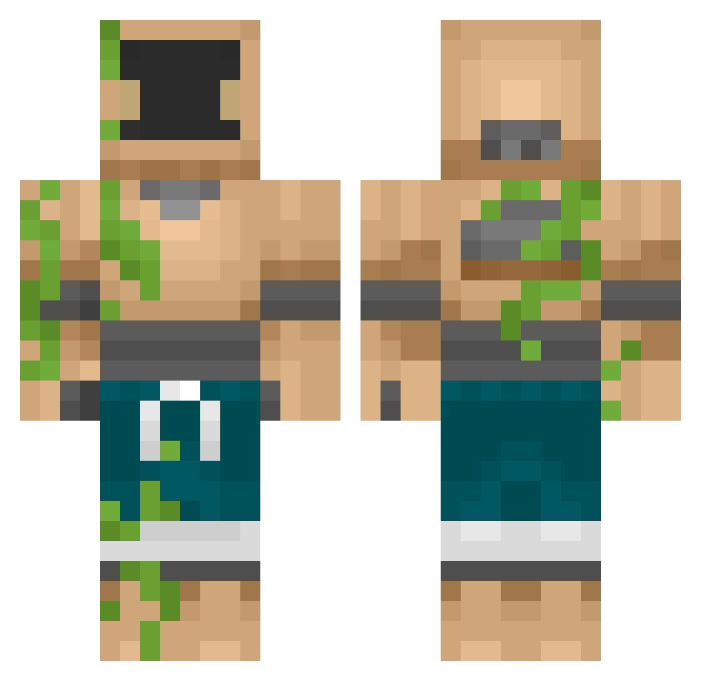 Subidav Minecraft skin, front and back view