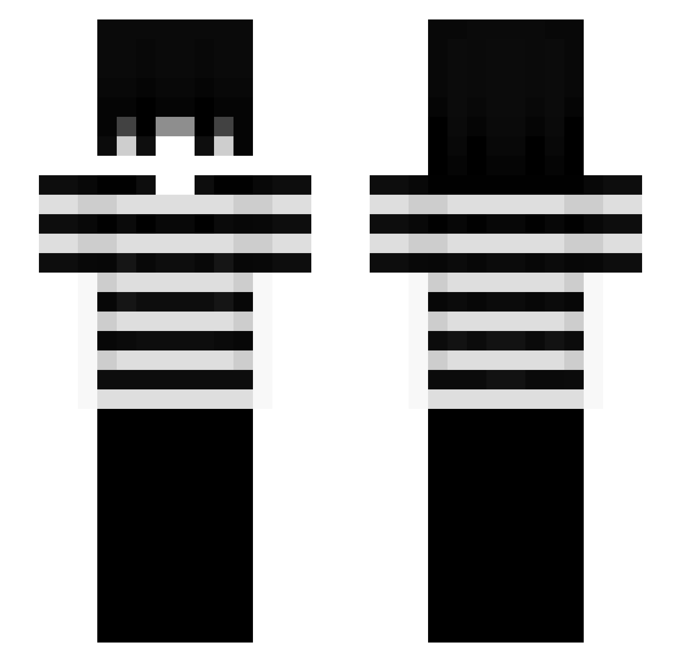 vzki Minecraft skin, front and back view