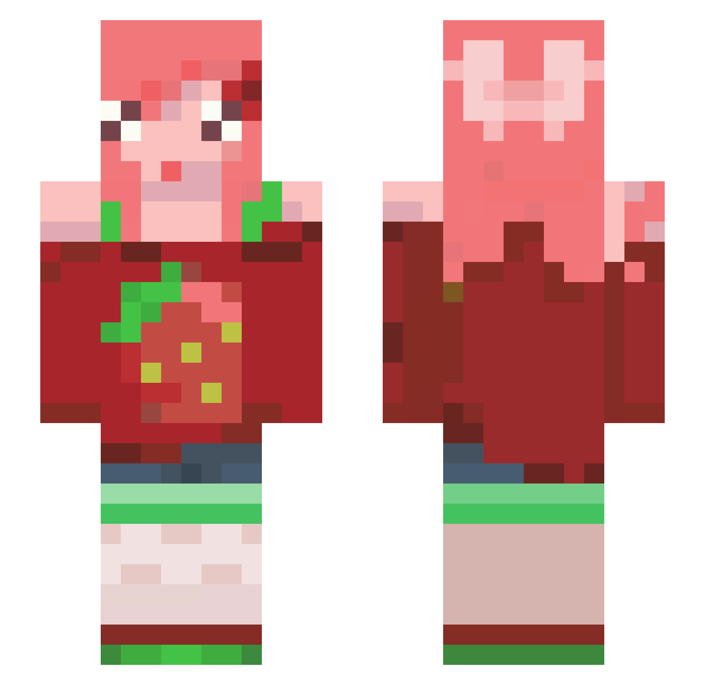 strawich Minecraft skin, front and back view