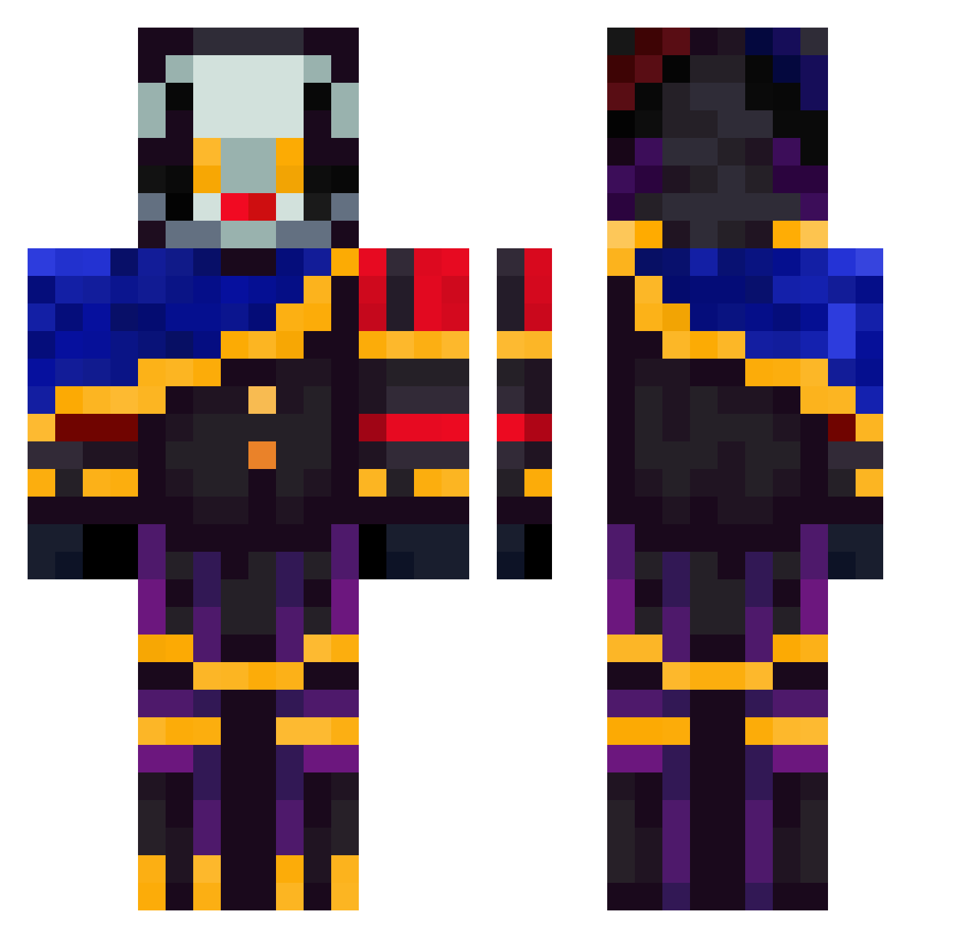 SupremeJester Minecraft skin, front and back view