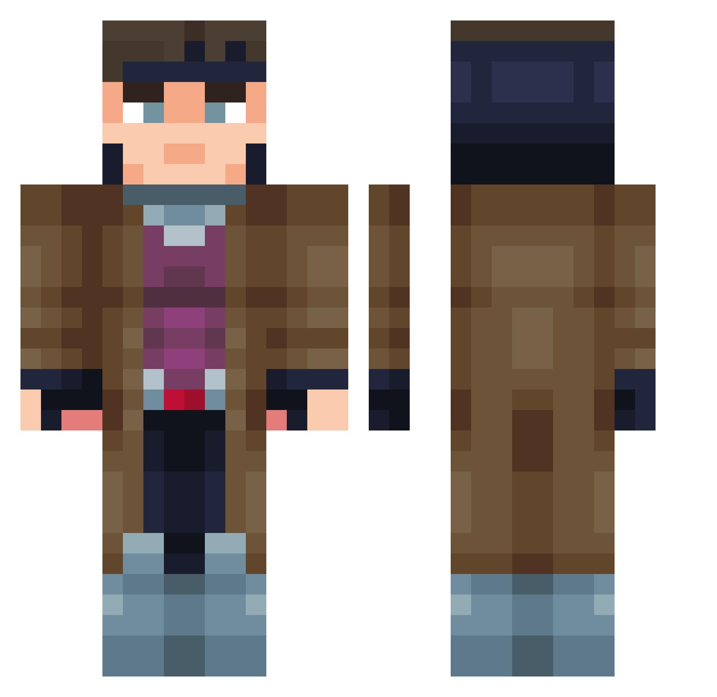 milkdoge Minecraft skin, front and back view