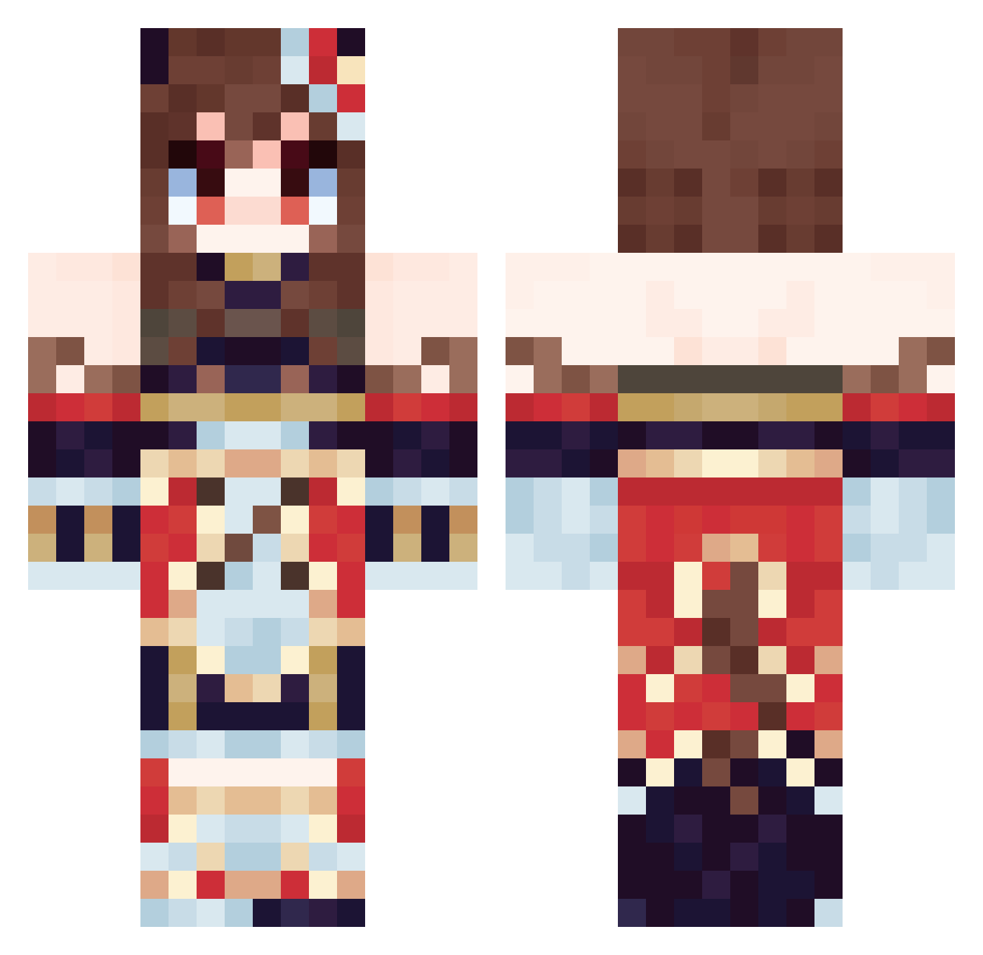 Tentafion Minecraft skin, front and back view
