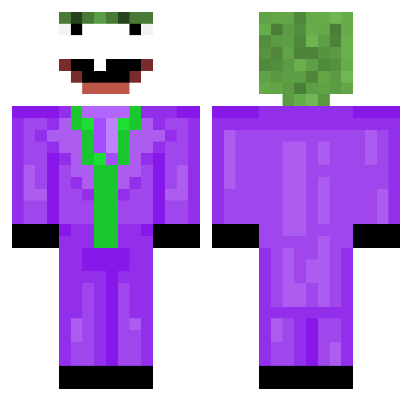 Romikkx Minecraft skin, front and back view