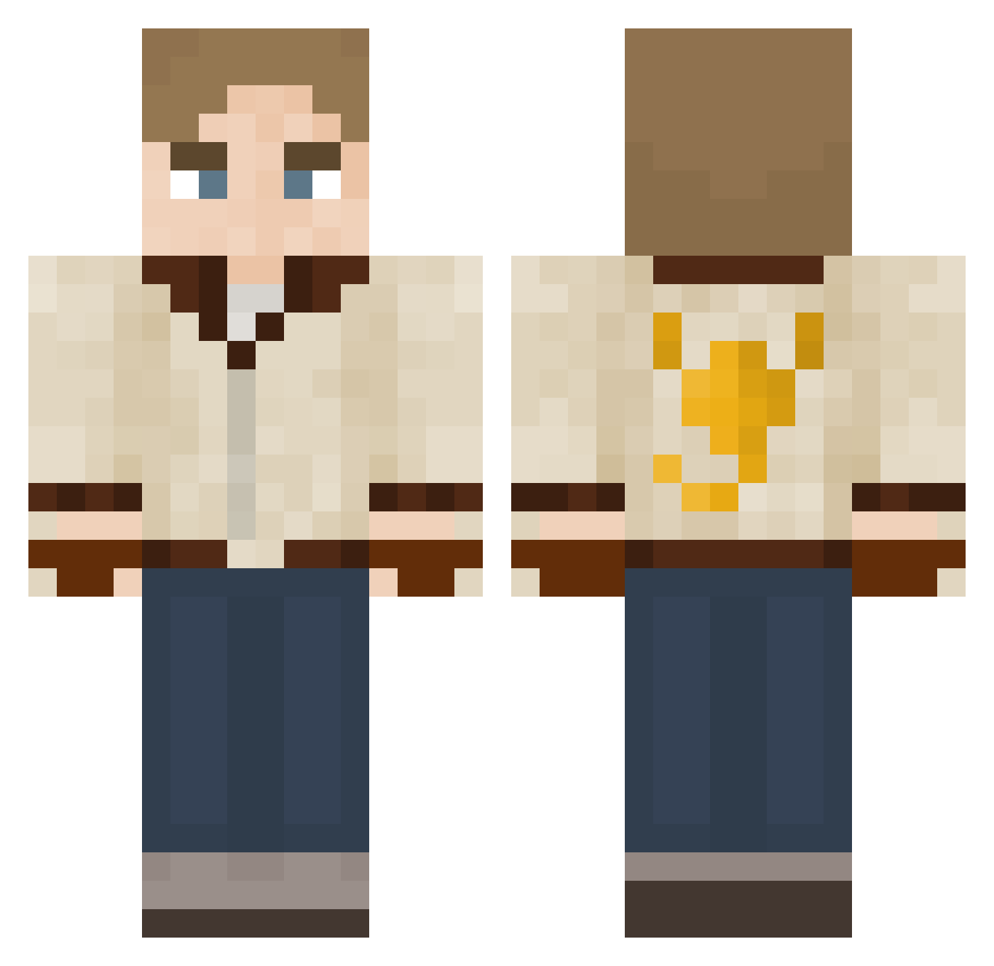 Ikazoi Minecraft skin, front and back view