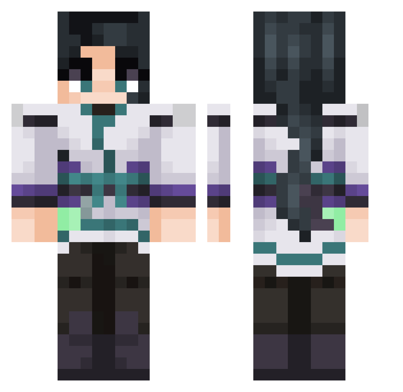 Aldjaaa Minecraft skin, front and back view