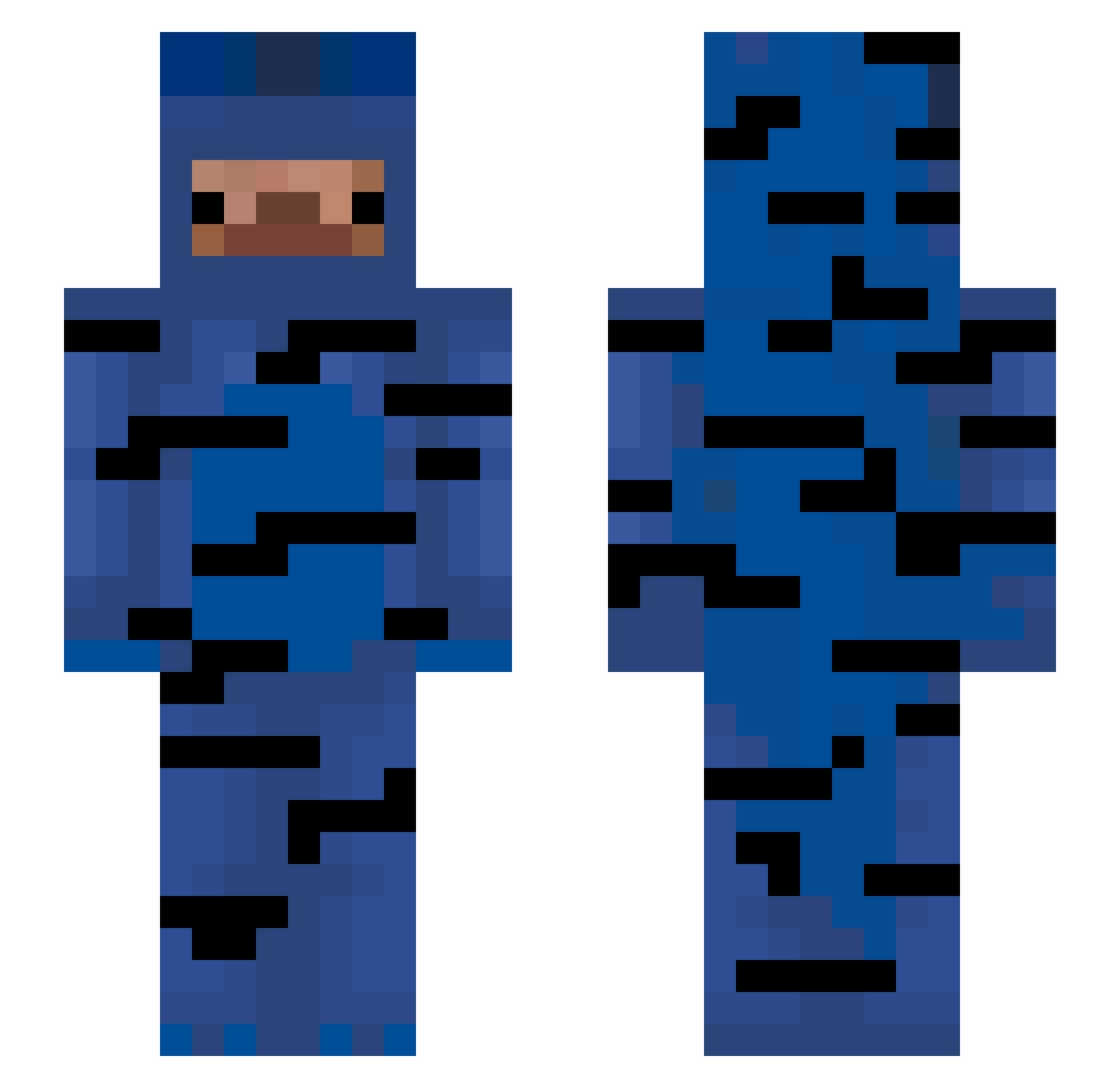 SSskze Minecraft skin, front and back view