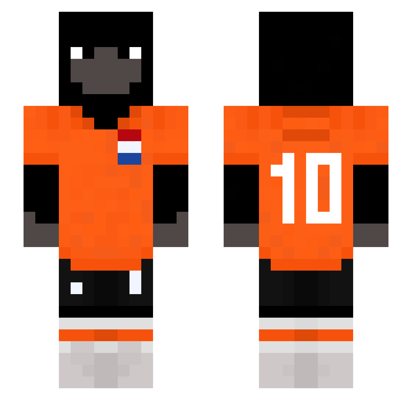 qrdiia Minecraft skin, front and back view