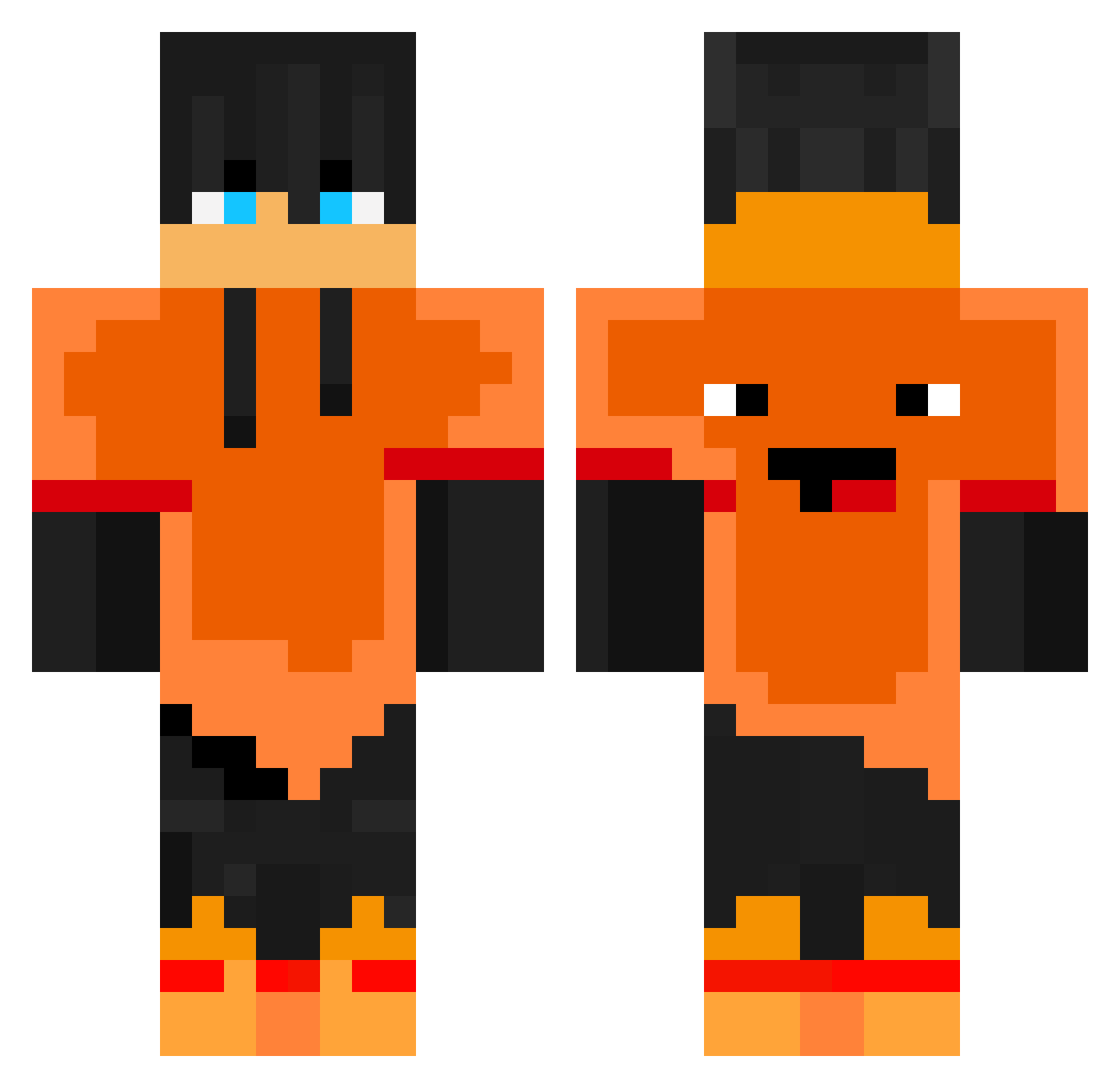 Certurf Minecraft skin, front and back view