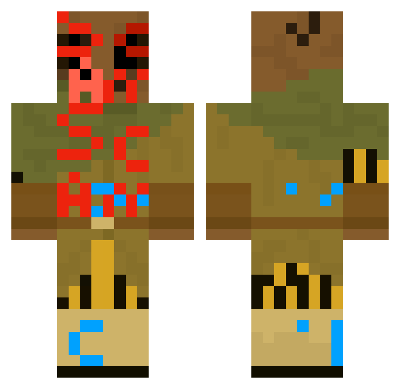 tin Minecraft skin, front and back view